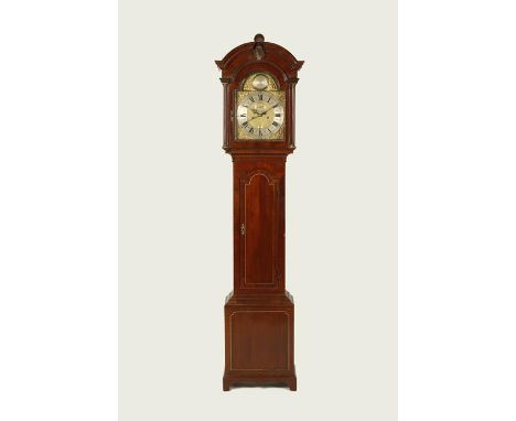 A GEORGE III MAHOGANY LONGCASE CLOCK, the arched dial with tablet inscribed "Andrew Gray. Aberdeen", the dial with silvered c