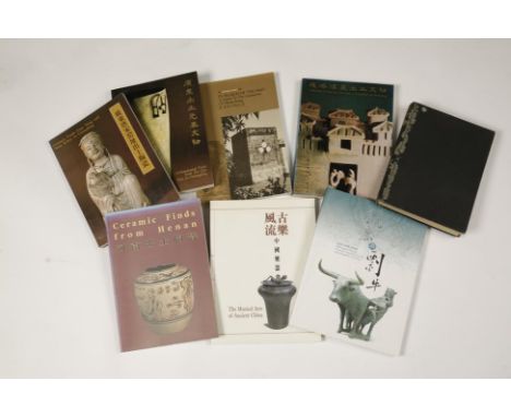 EIGHT CHINESE ARCHAEOLOGICAL ARTS REFERENCE BOOKS including "Archaeological Finds from the Han Tombs of Guangzhou and Hong Ko