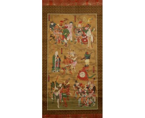 CHINESE ARTIST (late Qing-early Republic) A 'hell' scroll showing various deities and subjects being punished within a heaven