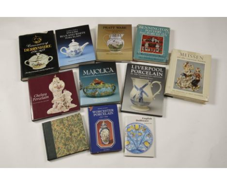 BOOKS: A COLLECTION OF VARIOUS CERAMIC RELATED REFERENCE BOOKS including "Wedgwood" by Wolf Mankowitz, 1953, "Liverpool Porce