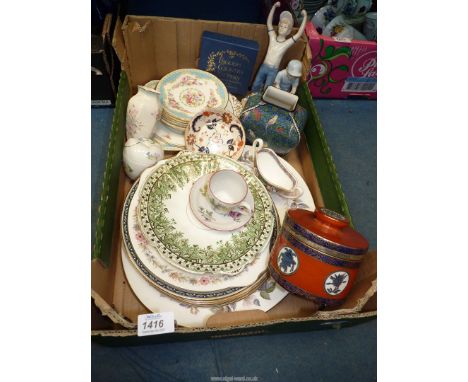 A quantity of china to include; Royal Doulton vase, Royal Worcester Spode vase, Aynsley trinket pot, Spode cup & saucer, etc.