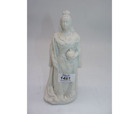 A circa 19th century bisque figure of Queen Victoria, marked E. Getowski to bottom edge, who sculptured this originally for t
