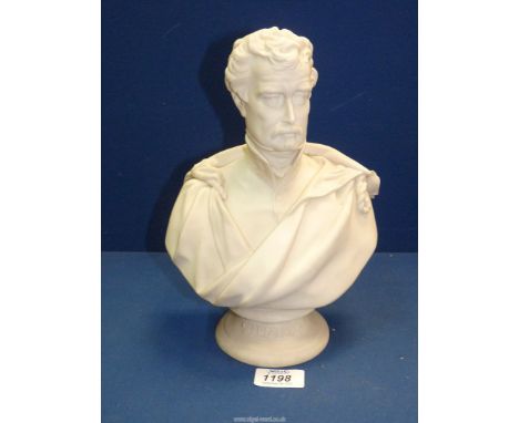 A Parianware bust of Sir Colin Campbell, circa 1858, impressed "Campbell" to plinth and "J. Durram. SC., J. Ridgway, Bates & 