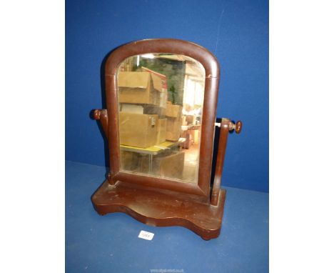 A painted dressing table mirror, 15" wide x 19" tall.