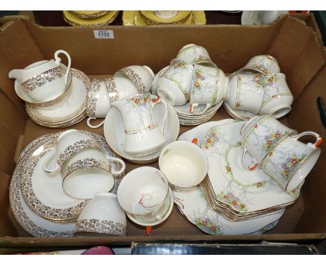 Two part tea sets including Adderley and Salisbury 'Glamis'.