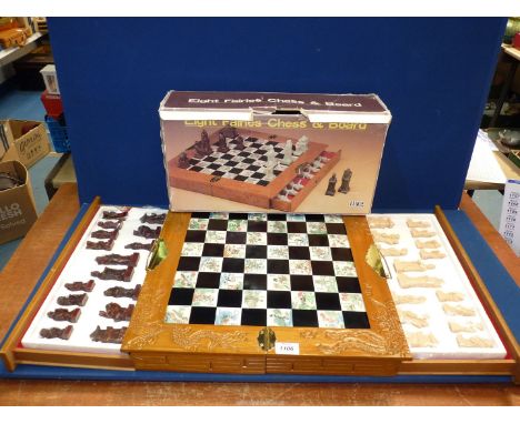 An 'Eight Fairies' Chess set, boxed.