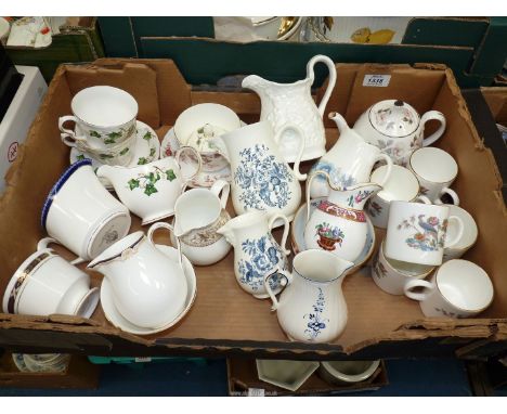 A quantity of china to include; a part Colclough Ivy Leaf tea set, six Wedgwood 'Kutani Crane' coffee cans, set of two Royal 