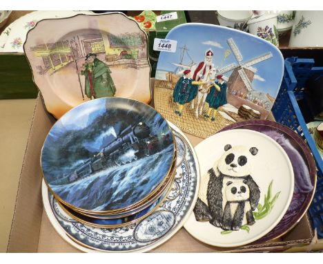 A quantity of display plates including; 'Trains on the Orient Express' series, 'Parachute Regt' commemorative plate, Goebel p