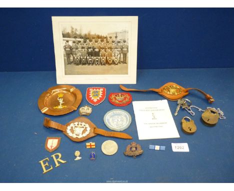 A quantity of military badges and fabric badges, some in relation to The 11th Signal Regiment, Germany Army Association Badge