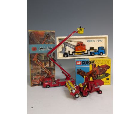 Corgi Toys Major Gift Set number 27, Machinery carrier with Bedford tractor unit and Priestman Cub shovel, boxed, together wi