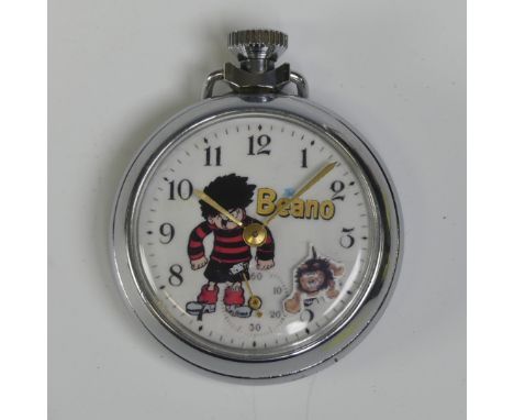 A vintage novelty Ingersoll / Smiths 'Dennis the Menace' character Pocket Watch, with keyless crown wind and 'Gnasher' automa