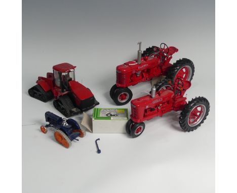 A Franklin Mint 1/12 scale McCormick Farmall H Tractor, and another model, smaller, McCormick-Deering Farmall M Tractor, toge