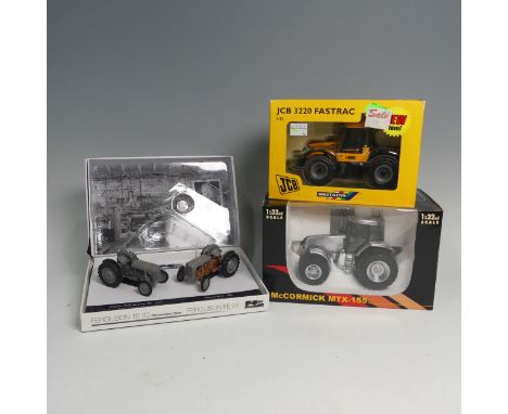 Universal Hobbies, Limited Edition 70th Anniversary Massey Ferguson Gift set, comprising Ferguson TE20 and FE35 tractors, in 