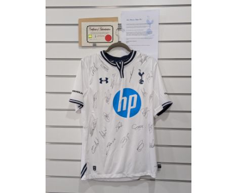 English Football; A Tottenham Hotspur 2013-14 season short sleeved Replica Shirt,&nbsp;signed by 22 squad members including H