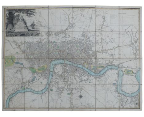 Laurie &amp; Whittle (Publishers), 'A New Map of London', dated November 8th. 1800, engraved map with some contemporary colou