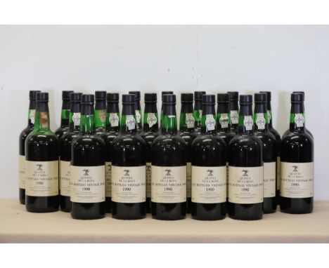 **Set of 22 Bottles of Quinta De La Rosa Late Bottled Vintage Port, 1990**  This exquisite collection comprises 22 bottles of