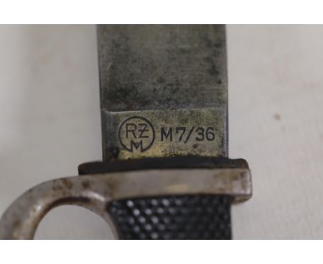 Hitler Youth Knife with Scabbard from the Nazi Regime Era Maker Marked RZM M7/36 by E. &amp; F. Hörster, Solingen Hitlerjugen
