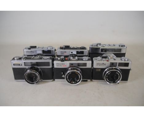 **Vintage Film Cameras: Collection of Six Classic Models**  This collection showcases six vintage film cameras from noteworth