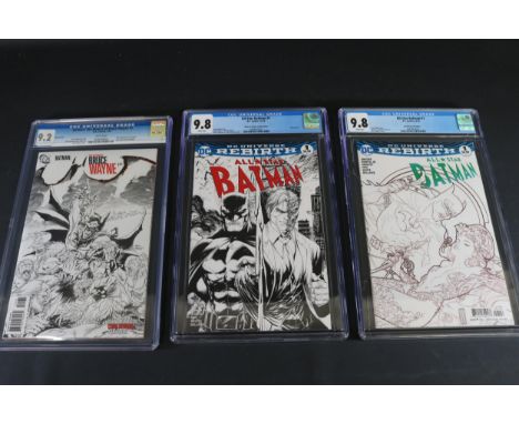 Three CGC Graded Batman Comic Books Including "Batman: The Return of Bruce Wayne #1" and Two Variants of "All Star Batman #1"