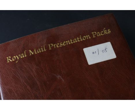 **Collection of Royal Mail Presentation Packs in Leather Binder**  Complete from 01 to 05, see images. Small sample described