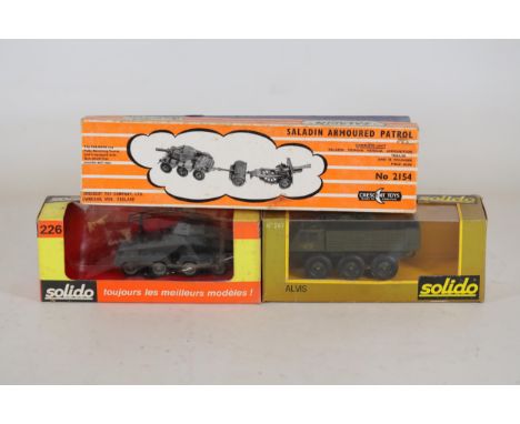 Crescent Toys &amp; Solido "Saladin" Armoured Patrol Vehicle Model  This complete set includes a tow vehicle, an ammunition t