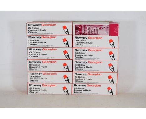 12 Boxed Paint Tubes of Georgian Oil Colour by George Rowney and Company Limited  For sale is a collection of 12 boxed paint 