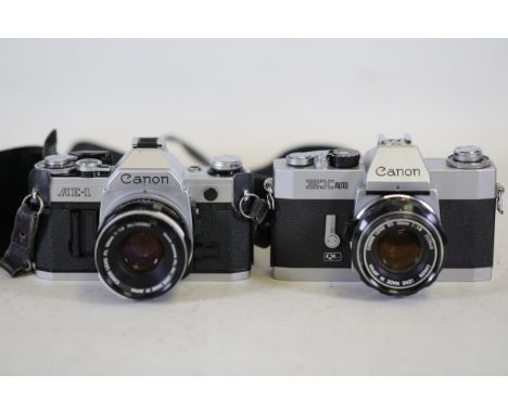 Vintage Canon Cameras - Canon AE-1 and Canon EX Auto with Canon 50mm f/1.8 Lenses  This auction lot features two classic and 