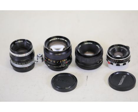 **Vintage Camera Lenses: Soligor Miranda, Konica Hexanon AR, Yashica Auto Yashinon-DS, and Isco-Gottingen Regular Color Westa