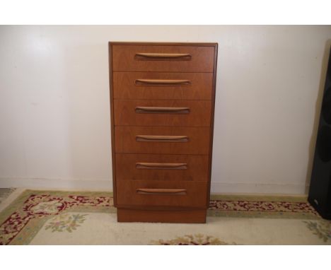 G Plan Fresco Tall Boy Chest Of Drawers This vintage mid-century modern chest of drawers is crafted from high-quality wood an