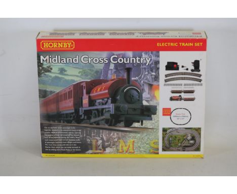 "Hornby Midland Cross Country Electric Train Set in OO Gauge with Starter Oval Track"  This vintage model train set, produced