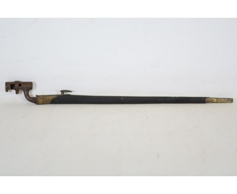 Zulu War Era British Martini-Henry Rifle Pattern 53/74 Bayonet with Scabbard  This lot features an antique bayonet and scabba