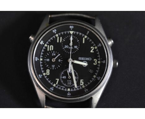 **1997 Seiko Generation 2 British Military RAF Pilots Chronograph Watch**This 1997 Seiko Generation 2 British Military RAF Pi