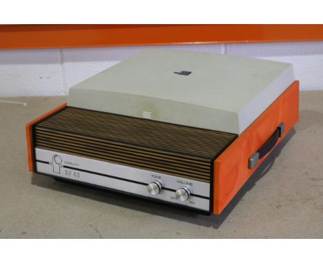 Fidelity Record Player HF43 - Working, Orange, Cream, Wood Effect, Late 60's Pop This is a Fidelity Record Player HF 43 from 