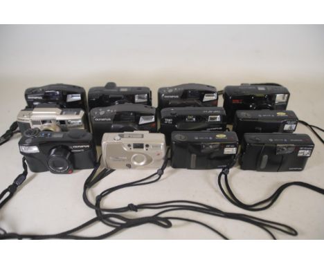 ssorted Collection of Vintage Olympus Compact Film Cameras  This carefully curated collection features 12 vintage Olympus com