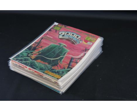 **Collection of 1980s "2000 AD Featuring Judge Dredd" Comic Books**  This collection comprises multiple issues (approx 28) of