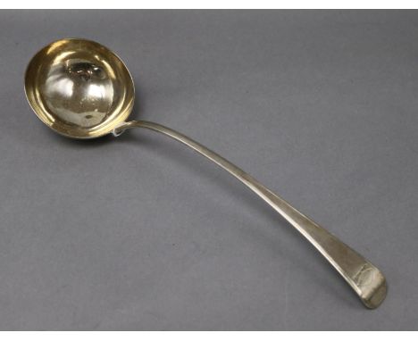 A George III silver soup ladle, 1786