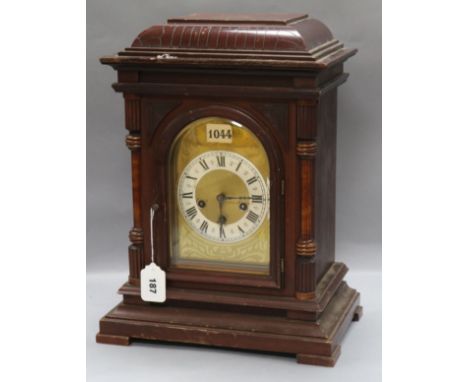 A mahogany mantel clock height 43cm