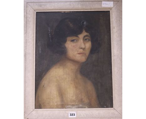 English School, oil on canvas, portrait of a lady, 45 x 35cm