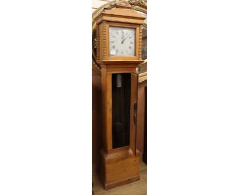 An early 19th century pine thirty hour longcase clock H.205cm