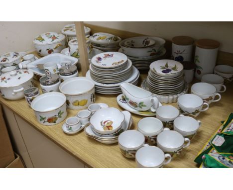 A large collection of Royal Worcester Evesham and other tableware, comprising: circular tureen and cover, two oval tureens (o
