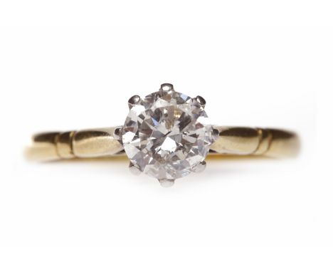 EIGHTEEN CARAT GOLD DIAMOND SOLITAIRE RINGwith an eight claw set round brilliant cut diamond of approximately 0.62 carats, si