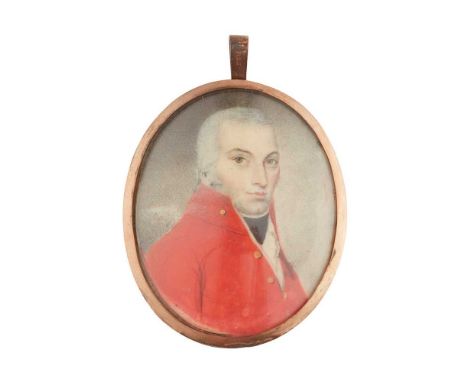 Y ENGLISH SCHOOL, PORTRAIT MINIATURE OF A GENTLEMAN FROM THE STEVENSON FAMILY LATE 18TH/ EARLY 19TH CENTURY  oval, watercolou