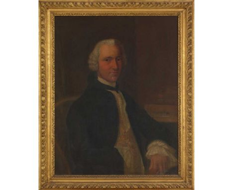 18TH CENTURY SCOTTISH SCHOOL HALF LENGTH PORTRAIT OF JOHANNES HENRYSON Oil on canvasDimensions:79cm x 62.5cm (31in x 25.5in)P
