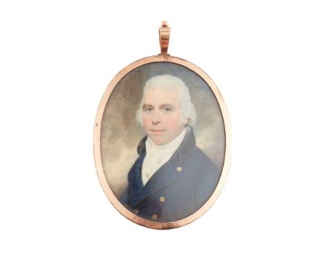 Y PETER PAILLOU (BRITISH CIRCA 1757-1831)  PORTRAIT MINIATURE OF A GENTLEMAN FROM THE STEVENSON FAMILY  oval, painted with wa