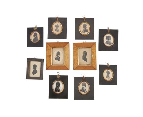 GROUP OF TEN PORTRAIT SILHOUETTES OF THE HENRYSON FAMILY EARLY 19TH CENTURY   depicting various members of the Henryson famil