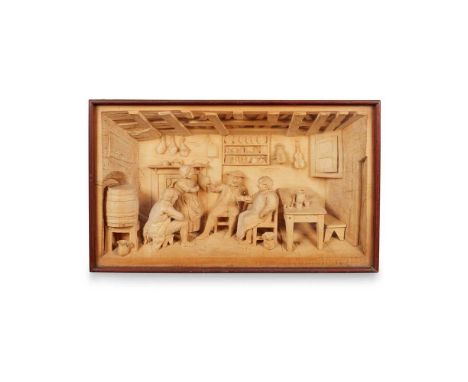 FOUR SCOTTISH CARVED LIMEWOOD TABLEAU SCENES FROM TAM O'SHANTER, WORKSHOP OF THOMAS HALL TWEEDY CIRCA 1860 carved in high rel