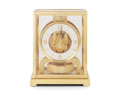 SWISS GILT-BRASS 'ATMOS' CLOCK BY JAEGER LECOULTRE, GENEVA LATE 20TH CENTURY the circular dial with applied gilt chapters and