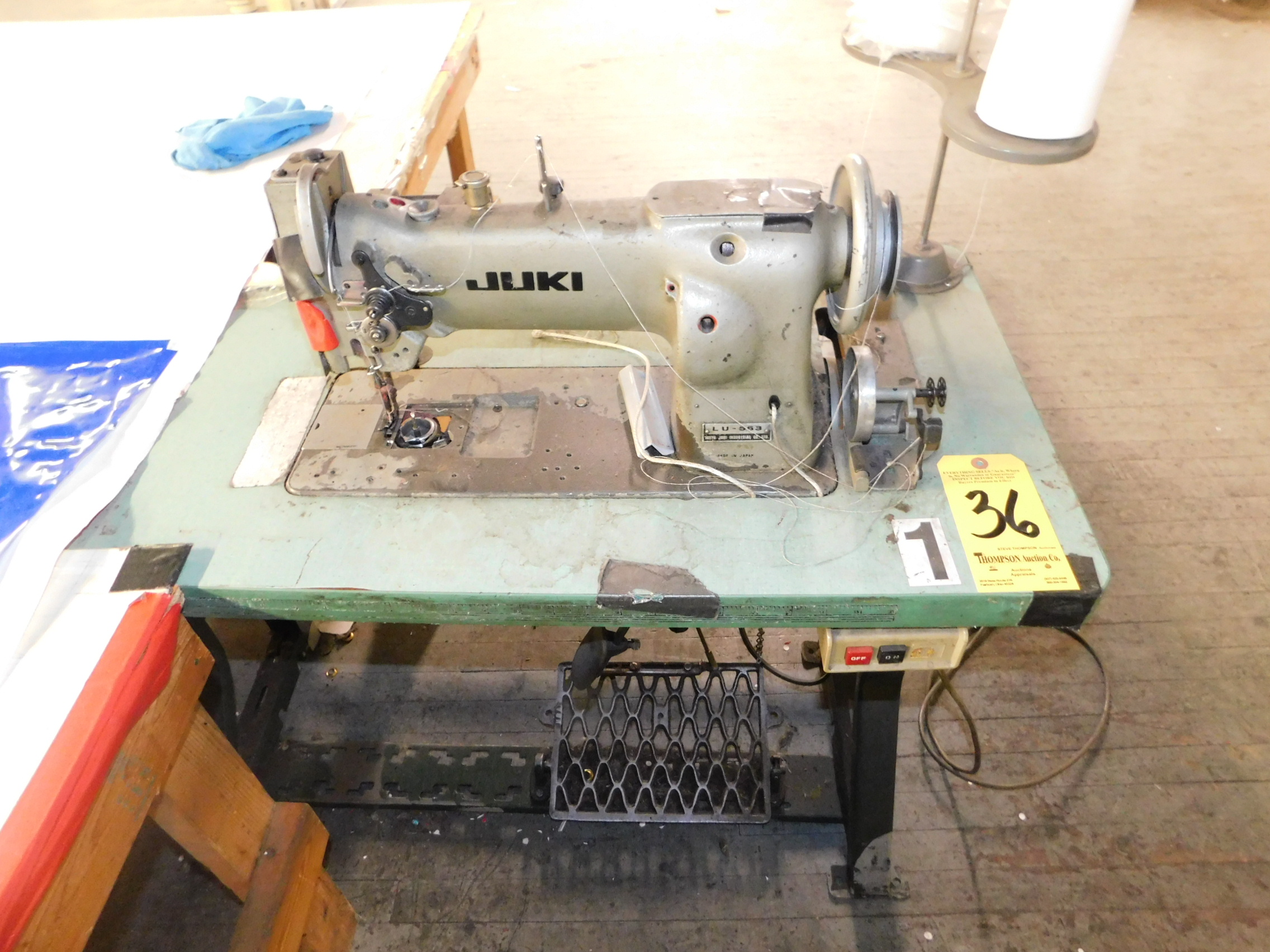 Juki Model LU563 Sewing Machine SN NA, with Stand