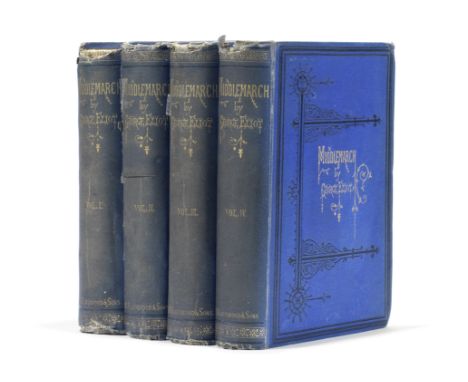 ELIOT (GEORGE)Middlemarch: a Study of Provincial Life, 4 vol.,  first edition in book form, half-titles, foxing at ends, vol.