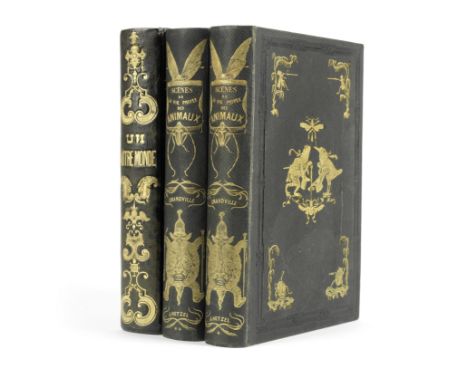 GRANDVILLE (J.J.)Scènes de la vie privée et publique des animaux, 2 vol.,  first edition in book form, half-titles, frontispi